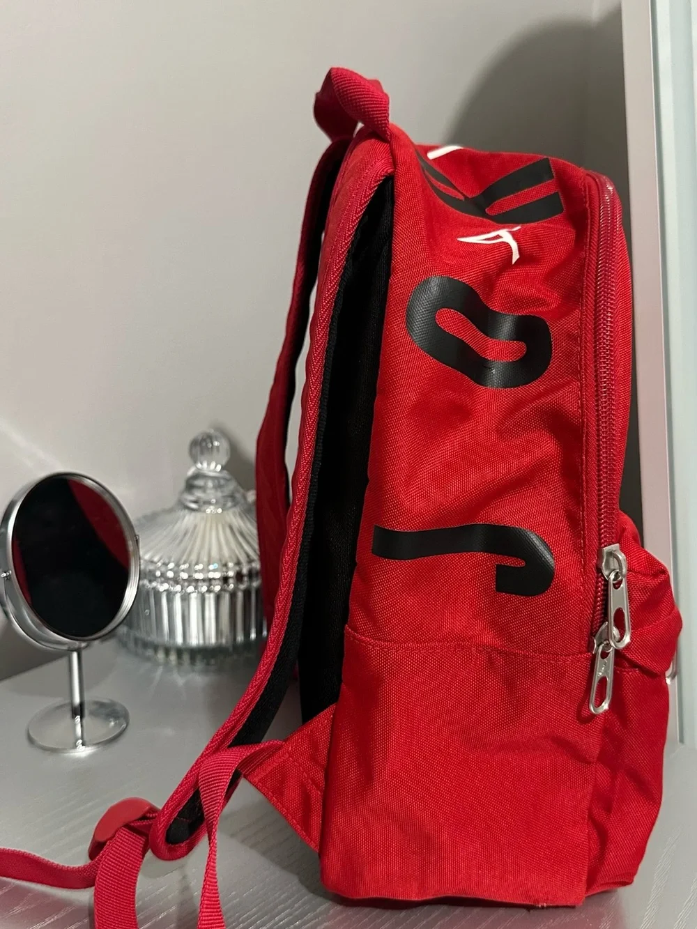 Jordan Red Mini Backpack with Black Logo
